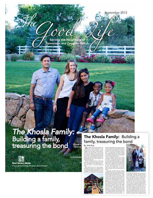 Dr. Khosla and family featured in the September issue of The Good Life