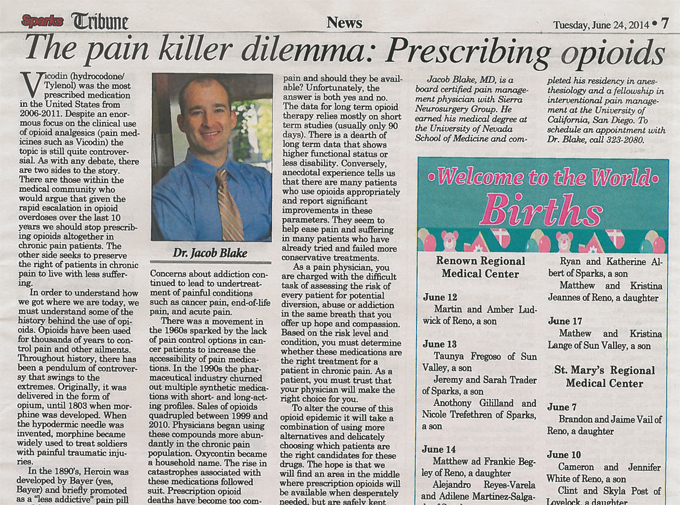 Dr Jacob Blake - The pain killer dilema: Prescribing Opioids